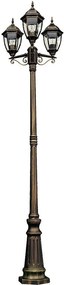 Stalp exterior cu 3 brate, H-225cm, IP44, auriu antic Toronto 8460 RX