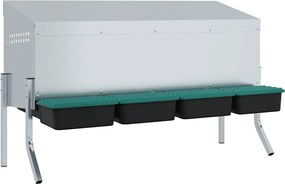 vidaXL Cuib pentru găini cu 4 compartimente și picioare, oțel galvanizat