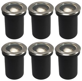 Set de 6 spoturi de sol pentru exterior din oțel reglabile IP65 - Delux