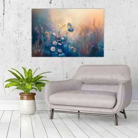 Tablou - Pajiște cu Fluture (90x60 cm)