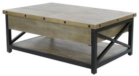 Masuta de cafea, din lemn de mango, cu blat retractabil, Barlow
