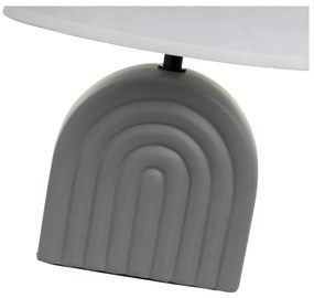 Veioză albă/gri din ceramică cu abajur textil (înălțime 31 cm) – Casa Selección