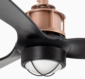 Lustra cu Ventilator si telecomanda JUST FAN M LED cupru/negru