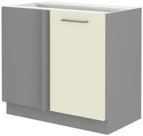 Dulap inferior de bucătărie Kelyn 105 ND 1F BB (crem lucios + gri). 1032748