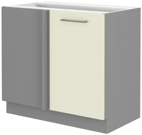 Dulap inferior de bucătărie Kelyn 105 ND 1F BB (crem lucios + gri). 1032748