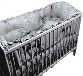 Lenjerie de pat cu aparatori super groase 120x60 cm Lux din Jackard gri
