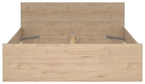 Pat matrimonial în culoare naturală cu aspect de lemn de stejar 160x200 cm Naia – Tvilum