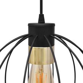 Lustră pe cablu STARLIGHT 1xE27/15W/230V neagră/aurie