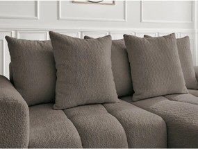 Colțar maro extensibil/cu spațiu de depozitare cu tapițerie din țesătură bouclé (cu colț pe partea dreaptă/cu șezlong) Roxelane – Bobochic Paris