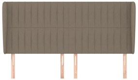 Tablie de pat cu aripioare gri taupe 183x23x118 128 cm textil 1, Gri taupe, 183 x 23 x 118 128 cm