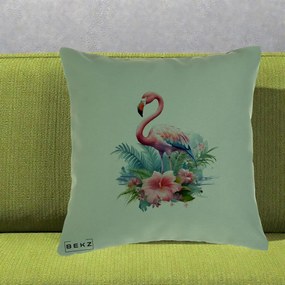 Perna Decorativa Raton in Halat Roz, 40x40 cm, Verde, Husa Detasabila, Perna Inclusa, BEKZ®