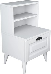 Noptiera BD105, alb, PAL melaminat, 40x45x75 cm