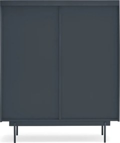 Comodă gri antracit-natural înaltă cu aspect de lemn de stejar 100x120 cm Otto – Teulat