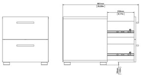 Noptieră albă cu aspect de lemn de stejar Pepe - Tvilum
