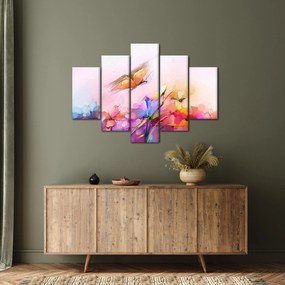 Tablou - Fluture asupra florilor, abstracție (150x105 cm)