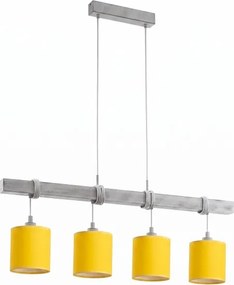 Brilagi - Lustra LED pe cablu NUBILA 4xE27/60W/230V gri/galben
