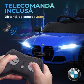 AIYAPLAY Mașinuță Electrică BMW M4 pentru Copii, Albastră | Aosom Romania