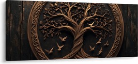 Tablou – Arborele vieții din lemn (120x50 cm)