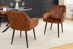 Set de 2 scaune elegante Turin catifea maro ruginiu