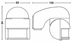 Lampă de exterior Philips Virginia, cu senzorde deplasare, alb
