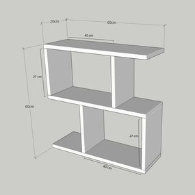 Consola Kalune Design 854KLN2805, 60x60 cm, 3 nivele, acoperire cu melaminat, negru
