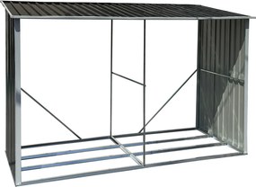 Magazie pentru lemn, antracit/alb, 302x121,5x191 cm, DARYL TIP 3