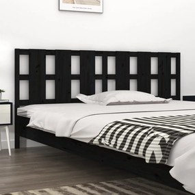 vidaXL Tăblie de pat, negru, 205,5x4x100 cm, lemn masiv de pin
