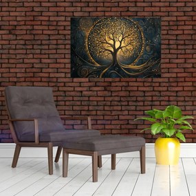 Tablou – Arbore cu aură aurie (90x60 cm)