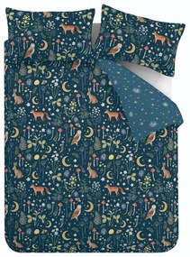 Lenjerie de pat albastru-închis pentru pat de o persoană 135x200 cm Enchanted Twilight – Catherine Lansfield