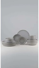 Set de veselă, 18 piese, porțelan, gri