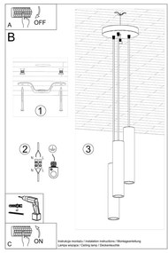 Lustră crem ø 19,5 cm Castro – Sollux