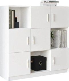 Comoda VO7-W, alb, PAL melaminat, 120x38x122 cm
