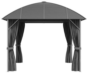 Pavilion cu pereti laterali si acoperis arcuit, antracit, 3x4 m 3 x 4 m, Cu perete lateral