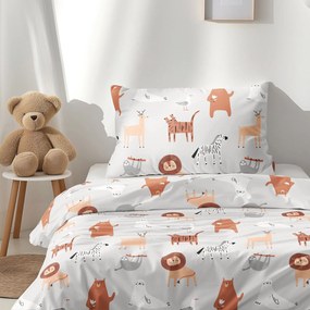 Goldea lenjerie de pat pentru copii din 100% bumbac - lumea animalelor 140 x 200 și 50 x 70 cm