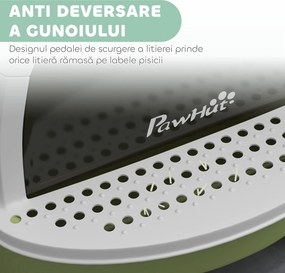 PawHut Litieră cu Capac, Tavă pentru Nisip tip Sertar cu Filtru de Carbon și Lopățică, 40,5x52x39 cm, Gri | Aosom Romania