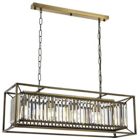 Lustră suspendată pe lanț CRYSTALLINE, 4xE27/6W/230V, finisaj bronz