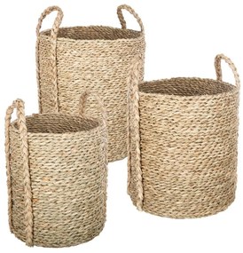Set de 3 cosuri rotunde WICKER