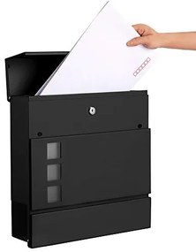 Cutie postala, Songmics, Negru, 37x10.5x37 cm