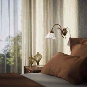 Aplica de perete din alama si abajur ceramic Zefira