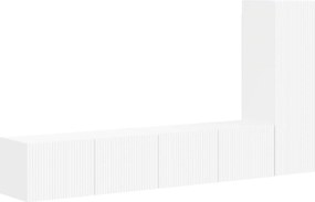 vidaXL Set comodă TV Pe perete 3 pcs Alb Lemn compozit
