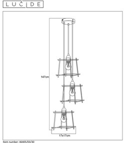 Lustră pe cablu EDGAR 3xE27/40W/230V Lucide 46405/03/30