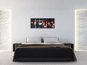 Tablou - turmă de flamingo (120x50 cm)
