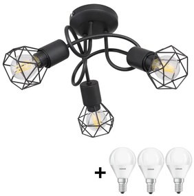 Lustră LED aplicată XARA 3xE14/5W/230V neagră Globo