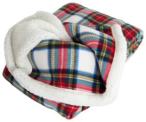 B.E.S. Petrovice Pătură Buffalo Káro alb-roșu, 150x 200 cm