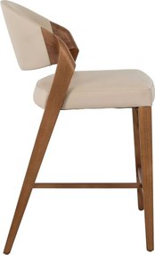 Scaun de bar din lemn si piele sintetica Mink