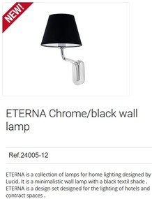 Aplica de perete moderna design elegant ETERNA crom/negru