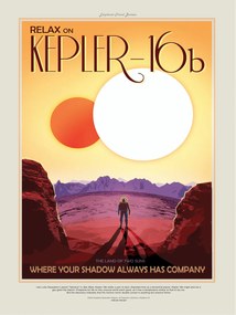Reproducere Relax on Kepler 16b (Retro Intergalactic Space Travel) NASA, (30 x 40 cm)