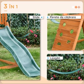 Outsunny Set 4 in 1 cu leagan si tobogan, Set de leagan pentru copii | Aosom Romania