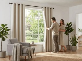 2x draperie alb-crem OXFORD 140x250 cm