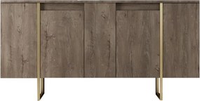 Consola, Hanah Home, Luxe, 160x35x80 cm, Nuc / Aur